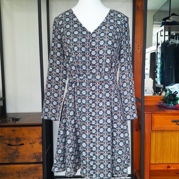 Altar'd State Mini Dress Womens Small Multicolor Fit & Flare Blue Lined - Picture 1 of 14